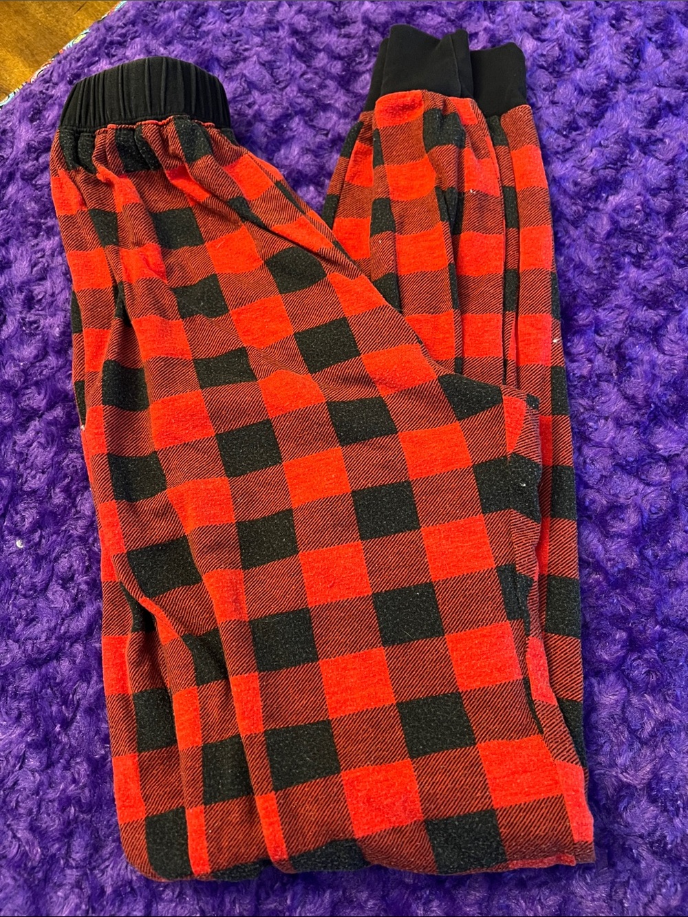 Source Unknown Red and Black Buffalo Plaid Pajama Pants